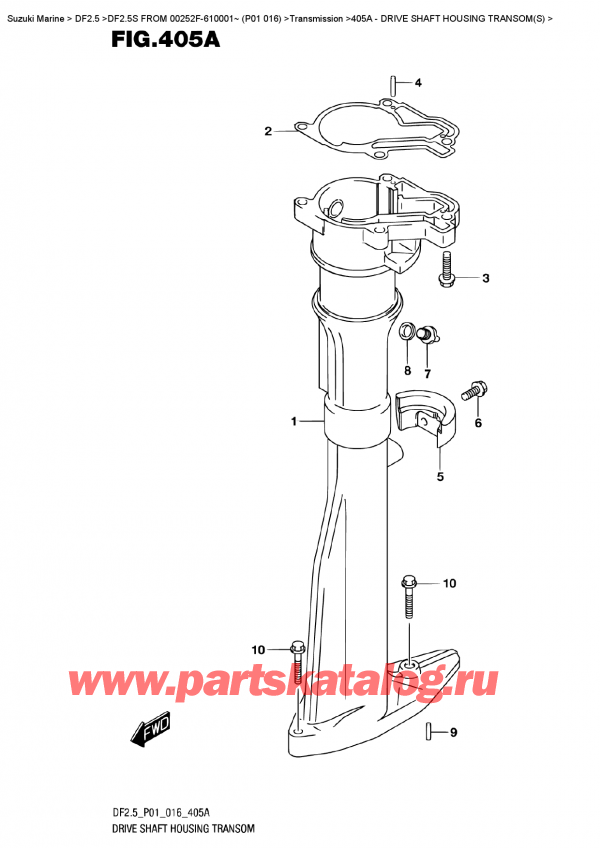  ,   , Suzuki DF2.5S FROM 00252F-610001~ (P01 016)   2016 , Drive Shaft Housing Transom (S)