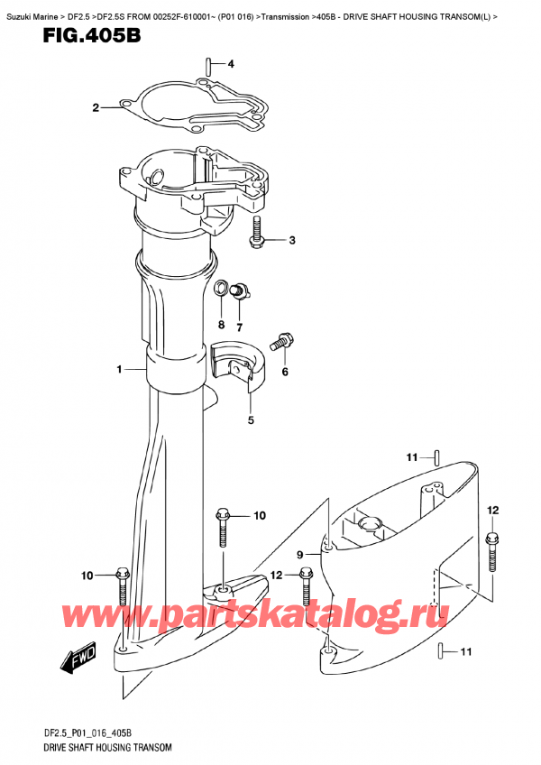   ,    , Suzuki DF2.5S FROM 00252F-610001~ (P01 016) ,    Transom (L)