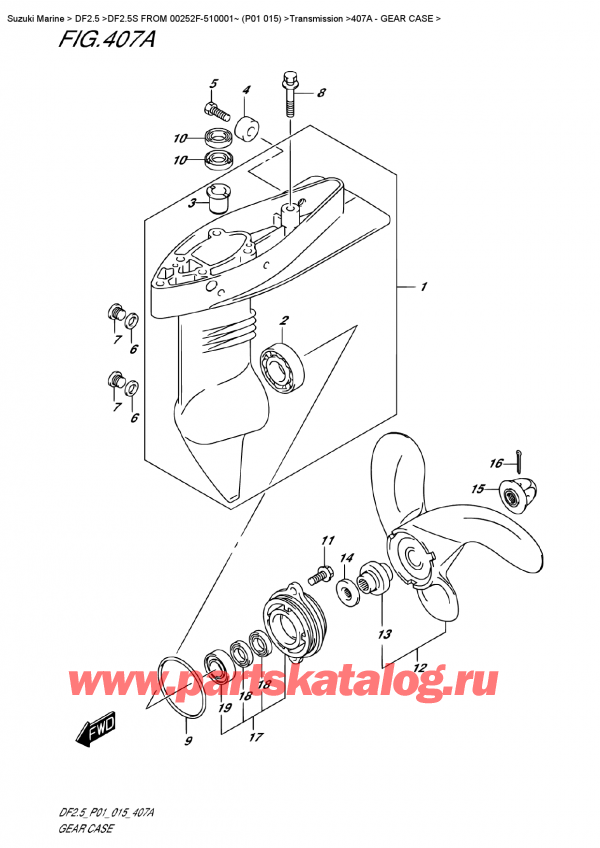  ,    , Suzuki DF2.5S FROM 00252F-510001~ (P01 015) , Gear Case