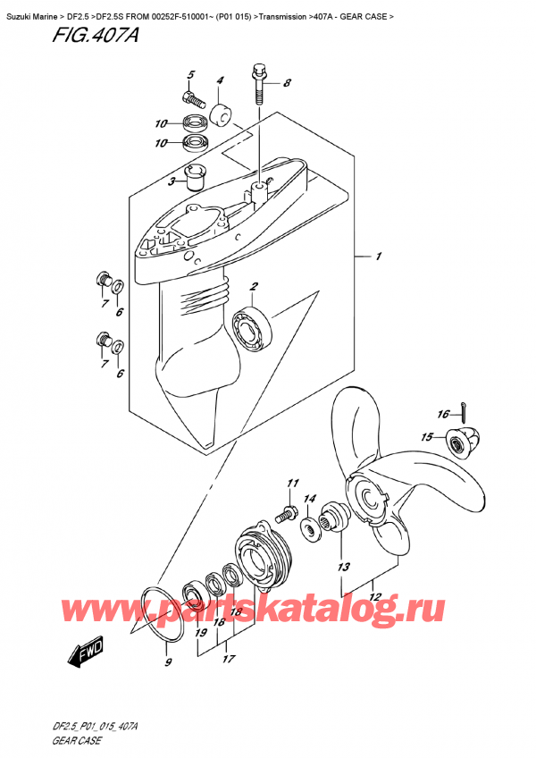  ,   , Suzuki DF2.5S FROM 00252F-510001~ (P01 015) , Gear Case