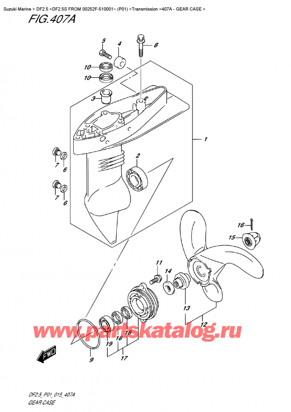  ,   , Suzuki DF2.5S FROM 00252F-510001~ (P01)  2015 , Gear Case /   