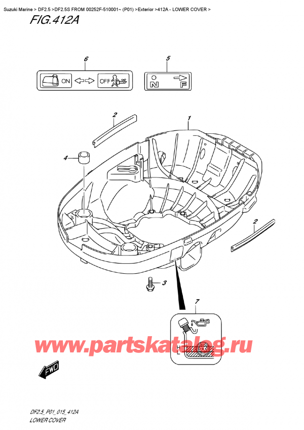   ,   , Suzuki DF2.5S FROM 00252F-510001~ (P01)  2015 , Lower  Cover