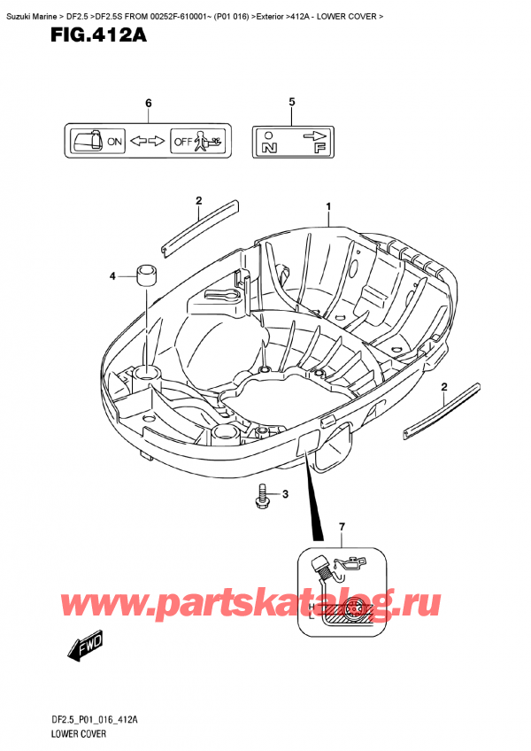  ,  , SUZUKI DF2.5S FROM 00252F-610001~ (P01 016) , Lower Cover