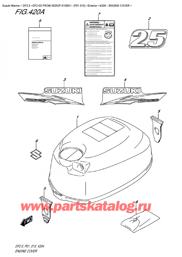  ,   ,  DF2.5S FROM 00252F-510001~ (P01 015) , Engine Cover