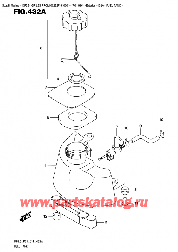 ,    , Suzuki DF2.5S FROM 00252F-610001~ (P01 016)   2016 , Fuel Tank /  