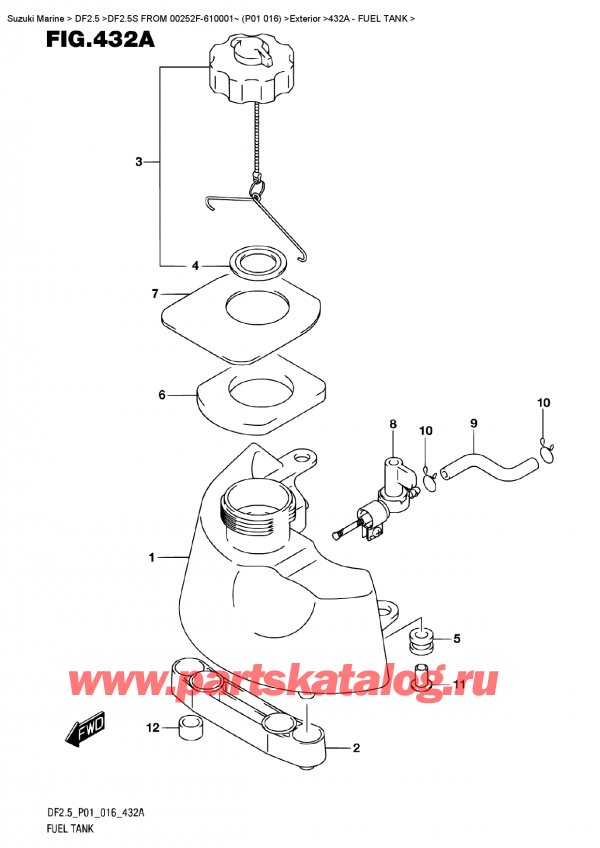   ,  , SUZUKI DF2.5S FROM 00252F-610001~ (P01 016) ,   / Fuel Tank