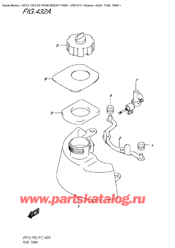   ,   , Suzuki DF2.5S  FROM 00252F-710001~ (P03 017) , Fuel Tank