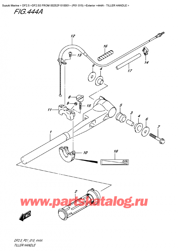  ,  , SUZUKI DF2.5S FROM 00252F-510001~ (P01 015)   2015 , Tiller Handle