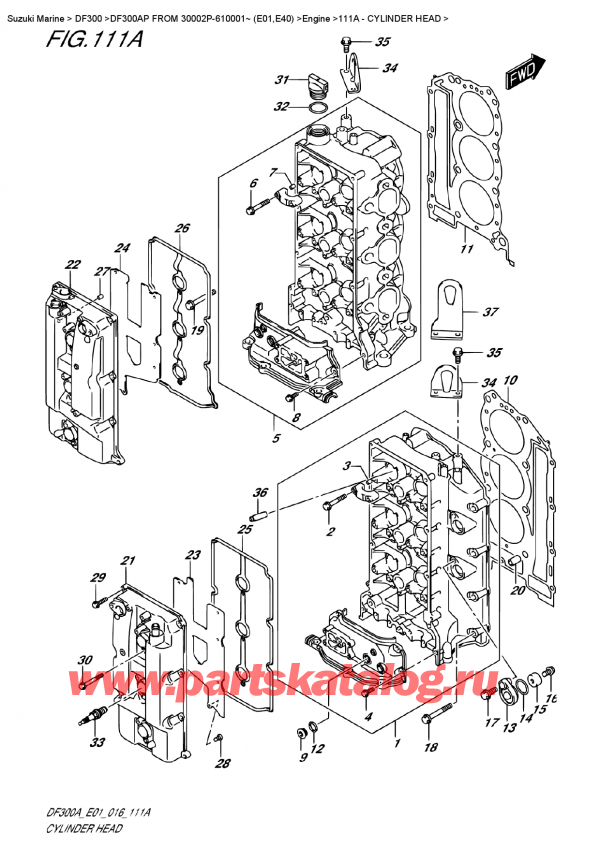  ,    , Suzuki DF300AP FROM 30002P-610001~ (E01,E40) , Cylinder Head