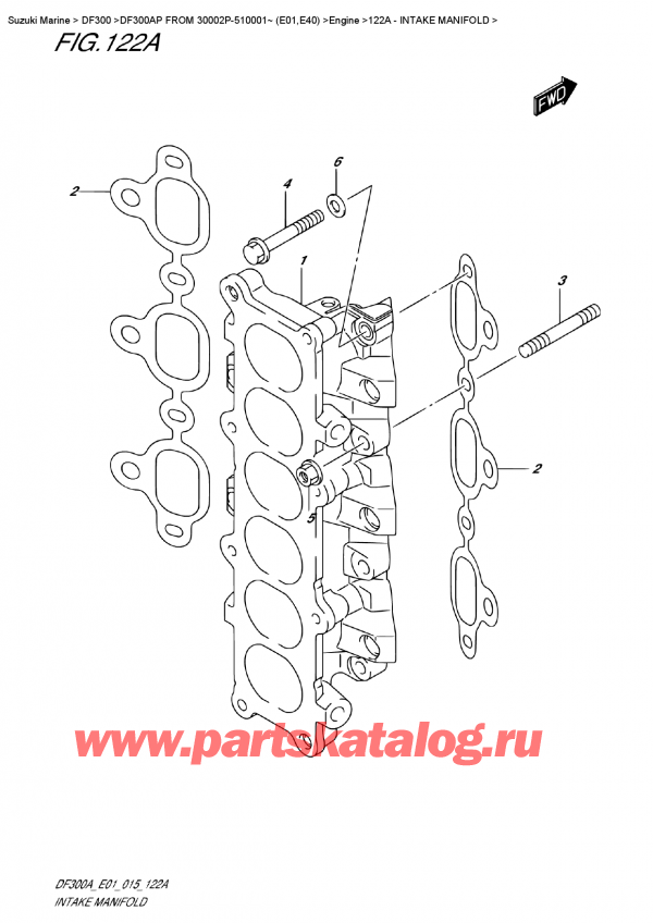 ��������, �� ��������� ���������, Suzuki DF300AP X / XX FROM 30002P-510001~ (E01), Intake Manifold - �������� ���������