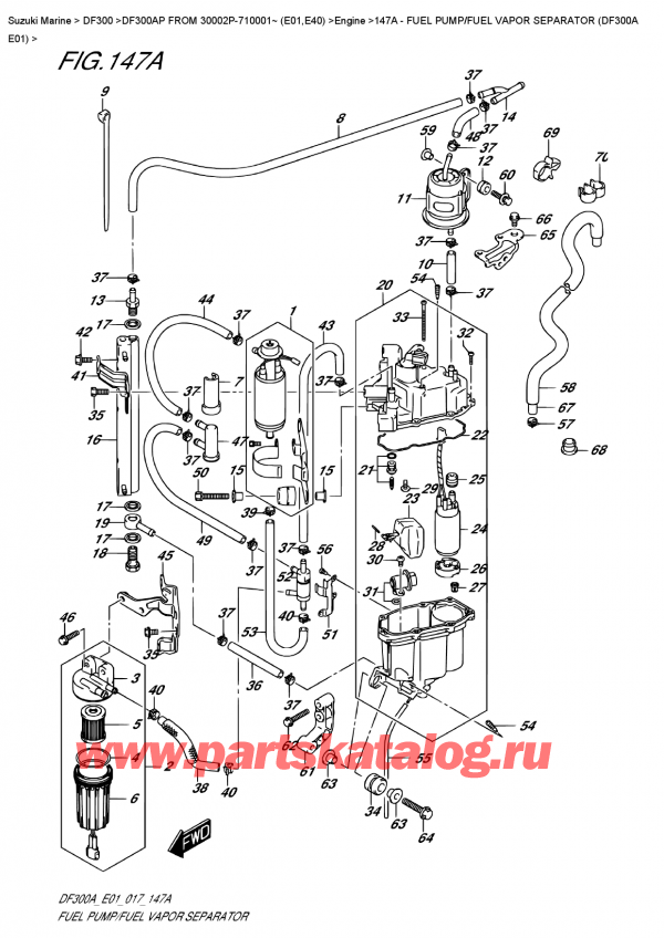   , ,  DF300AP X/XX FROM 30002P-710001~ (E01)  , Fuel Pump/fuel  Vapor  Separator  (Df300A  E01)