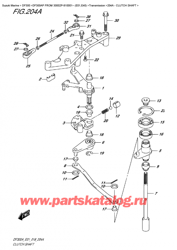 ,    ,  DF300AP X/XX FROM 30002P-810001~ (E01)  2018 , Clutch  Shaft