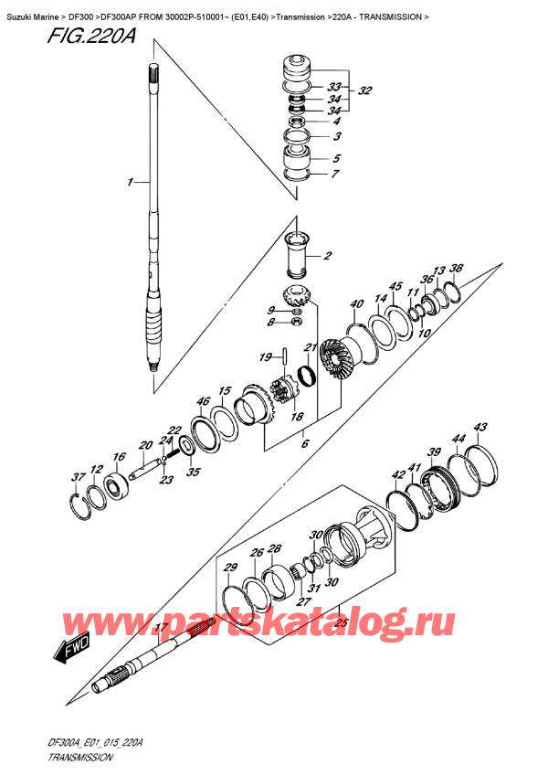 ,   , SUZUKI DF300AP X / XX FROM 30002P-510001~ (E01)  2015 ,  - Transmission