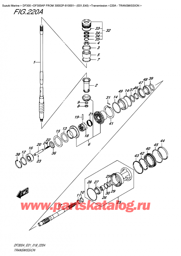  ,   , Suzuki DF300AP X/XX FROM 30002P-810001~ (E01)  2018 ,  / Transmission