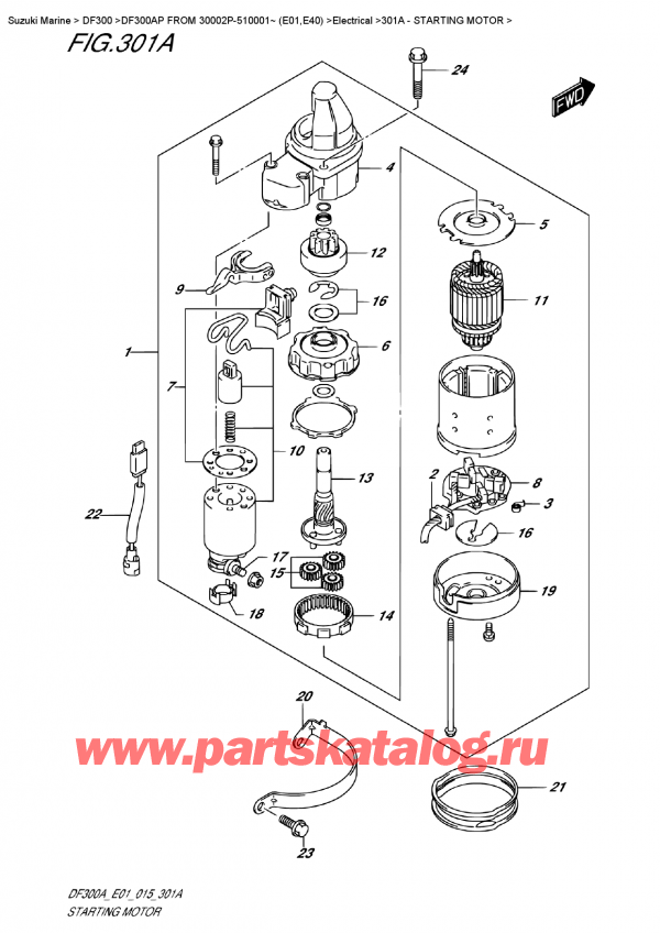  ,   , Suzuki DF300AP X / XX FROM 30002P-510001~ (E01), Starting  Motor