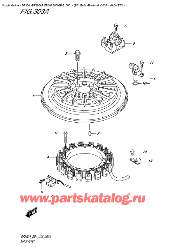  ,   , Suzuki DF300AP X / XX FROM 30002P-510001~ (E01)  2015 , 