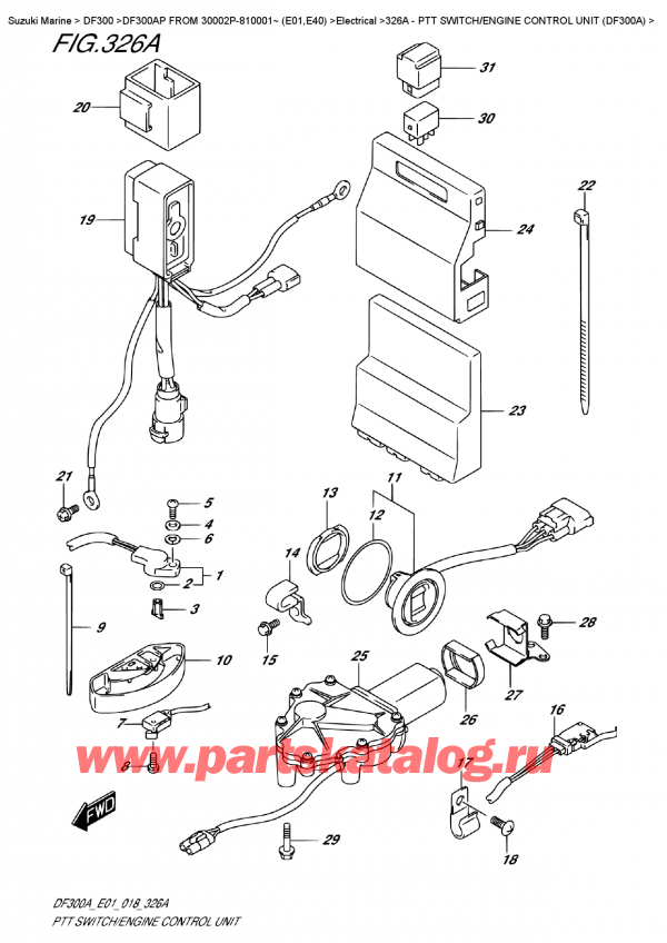 �������������, �� �������� �����, Suzuki DF300AP X/XX FROM 30002P-810001~ (E01) ������ 2018 ����, ������������� ������������ / ���� ���������� ���������� (Df300A)