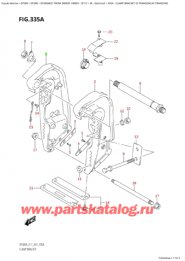  ,   , Suzuki Suzuki DF300AP X/XX FROM 30002P-140001~  (E11 021),   (XTransom, XxTransom)