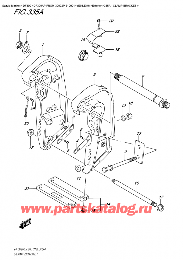   ,   , Suzuki DF300AP X/XX FROM 30002P-810001~ (E01), Clamp Bracket