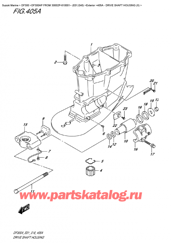  ,   , SUZUKI DF300AP FROM 30002P-610001~ (E01,E40) , Drive Shaft Housing (X)