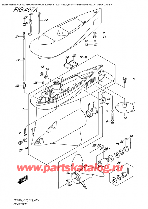  ,  , Suzuki DF300AP X / XX FROM 30002P-510001~ (E01)  2015 , Gear Case