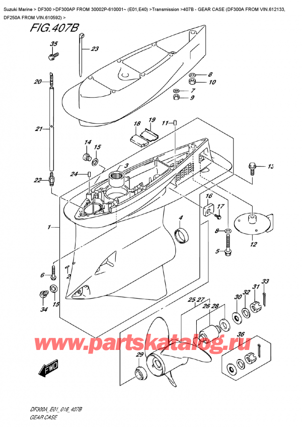 ,    , Suzuki DF300AP FROM 30002P-610001~ (E01,E40)   2016 ,    (Df300A From Vin.612133,