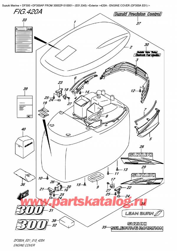  ,   ,  DF300AP X / XX FROM 30002P-510001~ (E01), Engine Cover  (Df300A  E01)
