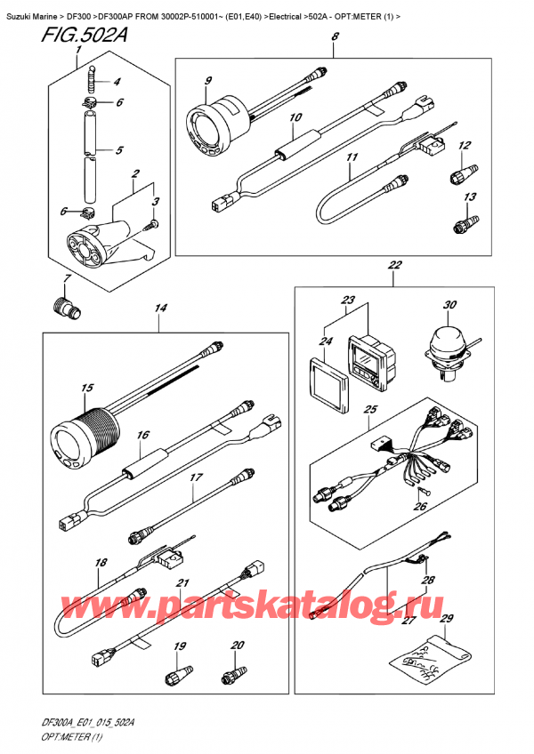  ,   , Suzuki DF300AP X / XX FROM 30002P-510001~ (E01)  2015 , :  (1)