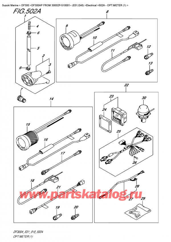  ,   , SUZUKI DF300AP X / XX FROM 30002P-510001~ (E01), Opt:meter (1)