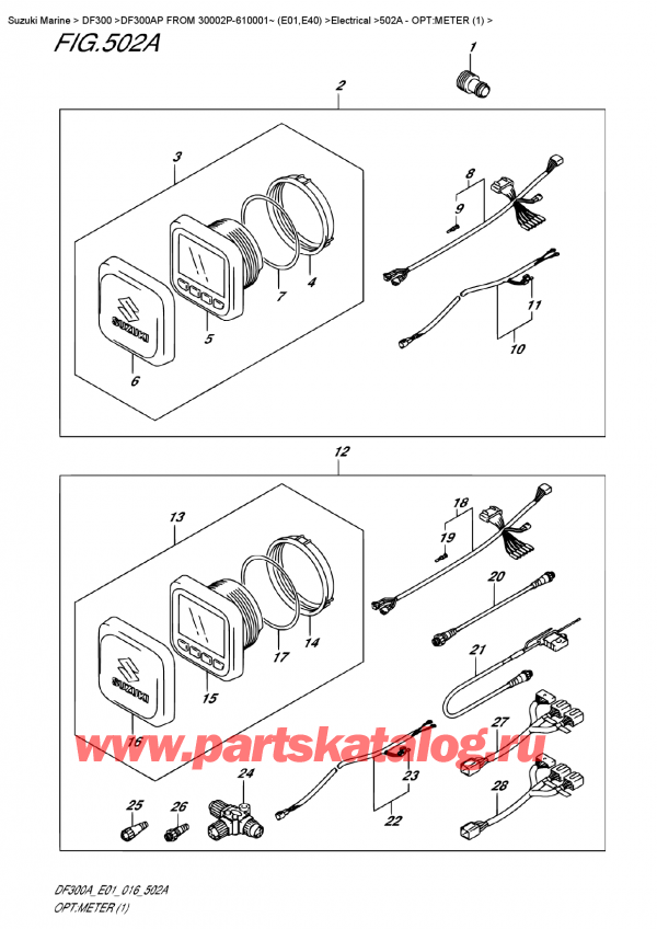   ,  , Suzuki DF300AP FROM 30002P-610001~ (E01,E40) , Opt:meter (1)