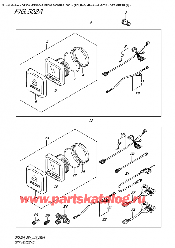  ,   , SUZUKI DF300AP FROM 30002P-610001~ (E01,E40) , Opt:meter (1)