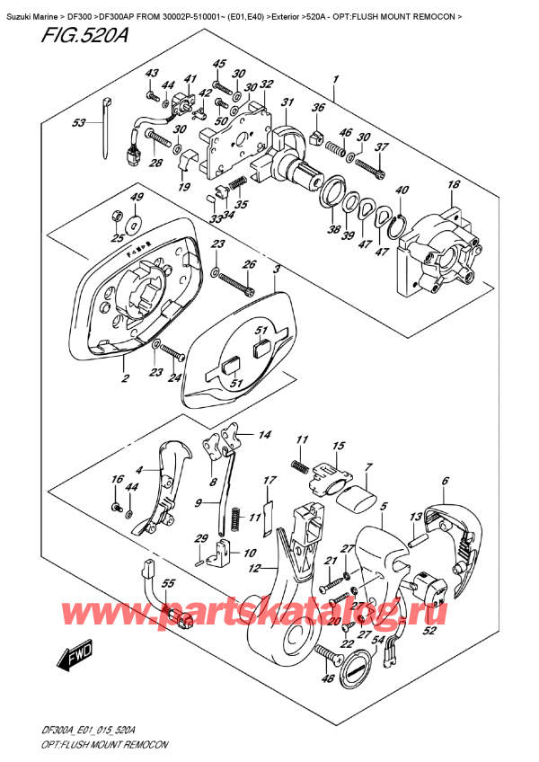   , , Suzuki DF300AP X / XX FROM 30002P-510001~ (E01)  2015 , :   Remocon - Opt:flush  Mount  Remocon
