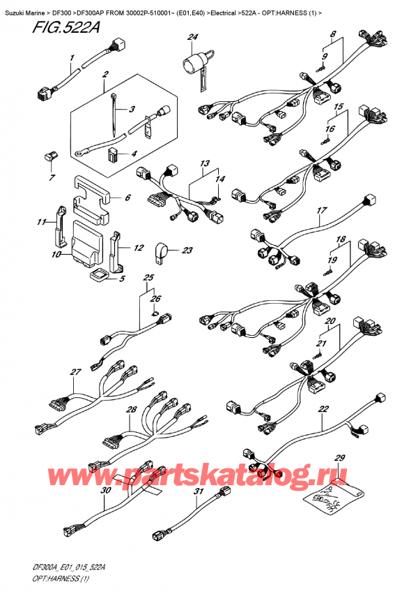 ������ ������������ ��������, �� �������� ��������� �����, SUZUKI DF300AP X / XX FROM 30002P-510001~ (E01), Opt:harness  (1)