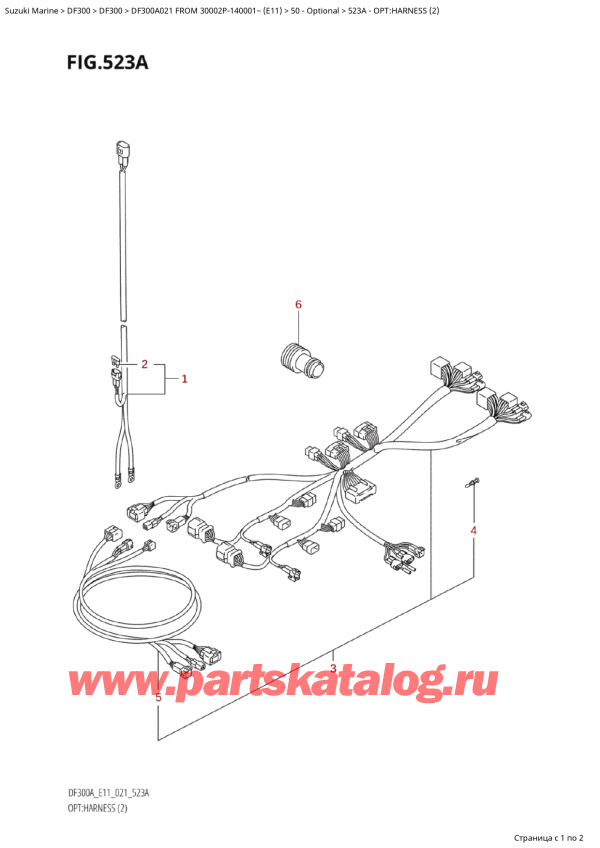   ,   , Suzuki Suzuki DF300AP X/XX FROM 30002P-140001~  (E11 021), Opt:harness (2)