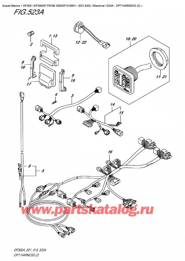  ,  ,  DF300AP X / XX FROM 30002P-510001~ (E01)  2015 , :   (2) / Opt:harness  (2)