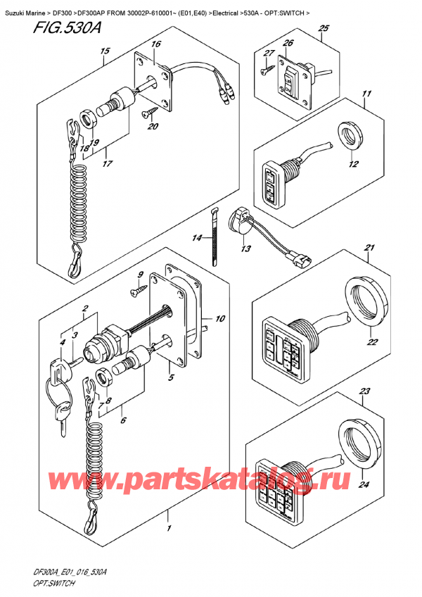   ,  , Suzuki DF300AP FROM 30002P-610001~ (E01,E40)   2016 , : 