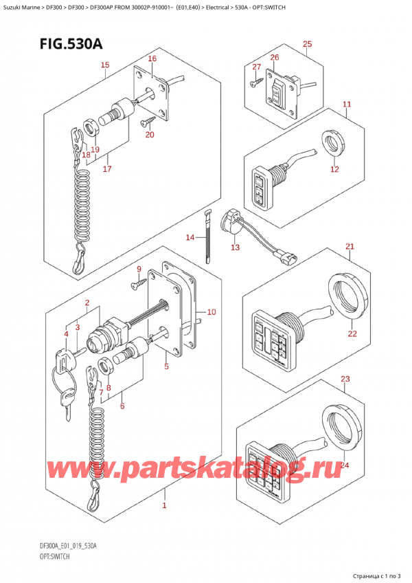  ,   , Suzuki  DF300AP X/XX FROM 30002P-910001~ (E01)   2019 , : 