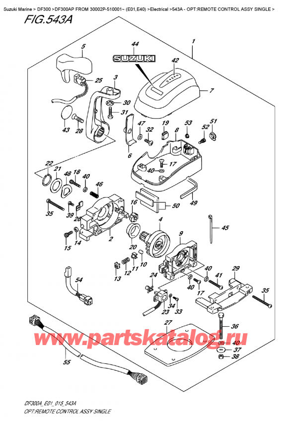 ��������, �� ��������� ���������, Suzuki DF300AP X / XX FROM 30002P-510001~ (E01), Opt:remote  Control  Assy  Single
