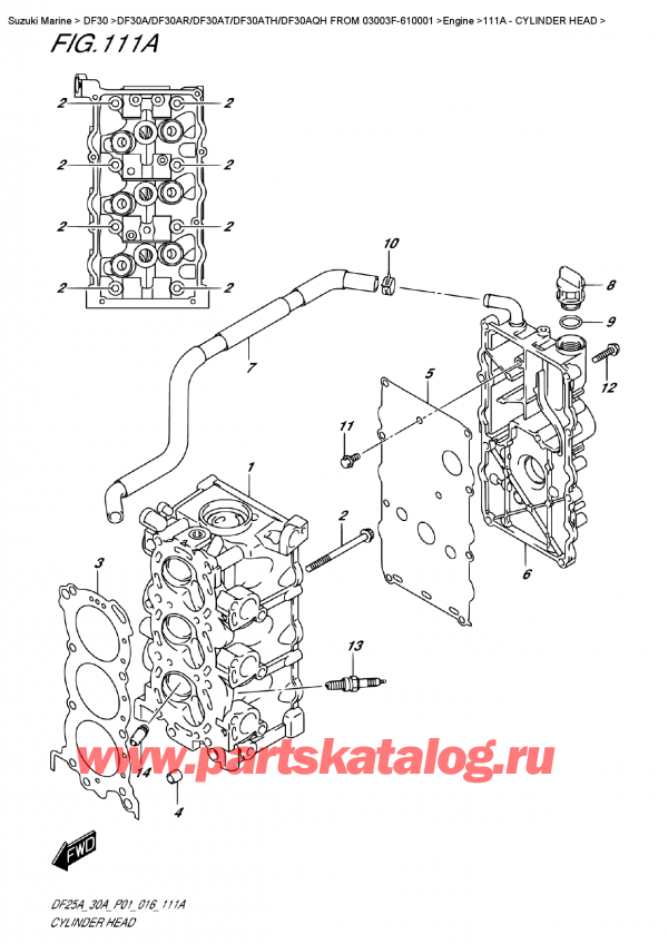  , , Suzuki Suzuki DF30A ATS / ATL FROM  03003F-610001, Cylinder  Head -   