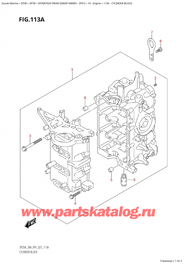  ,  ,  Suzuki DF30A TS / TL FROM 03003F-040001~  (P01 20), Cylinder Block