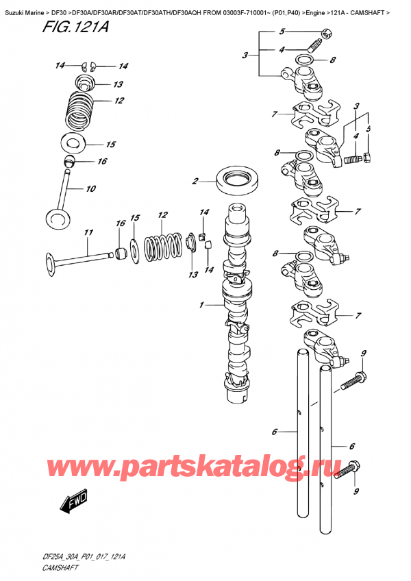 ,   , Suzuki DF30A RS / RL FROM 03003F-710001~ (P01) , Camshaft /  