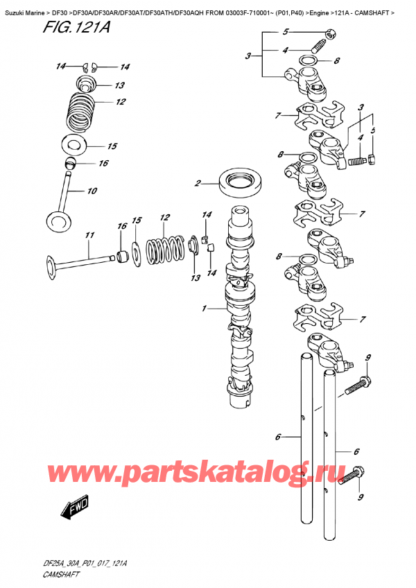   ,   , SUZUKI DF30A S FROM 03003F-710001~ (P01) ,   - Camshaft