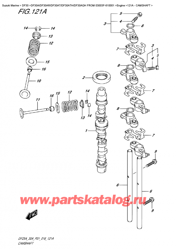 ,    , Suzuki Suzuki DF30A ATS / ATL FROM  03003F-610001,   - Camshaft