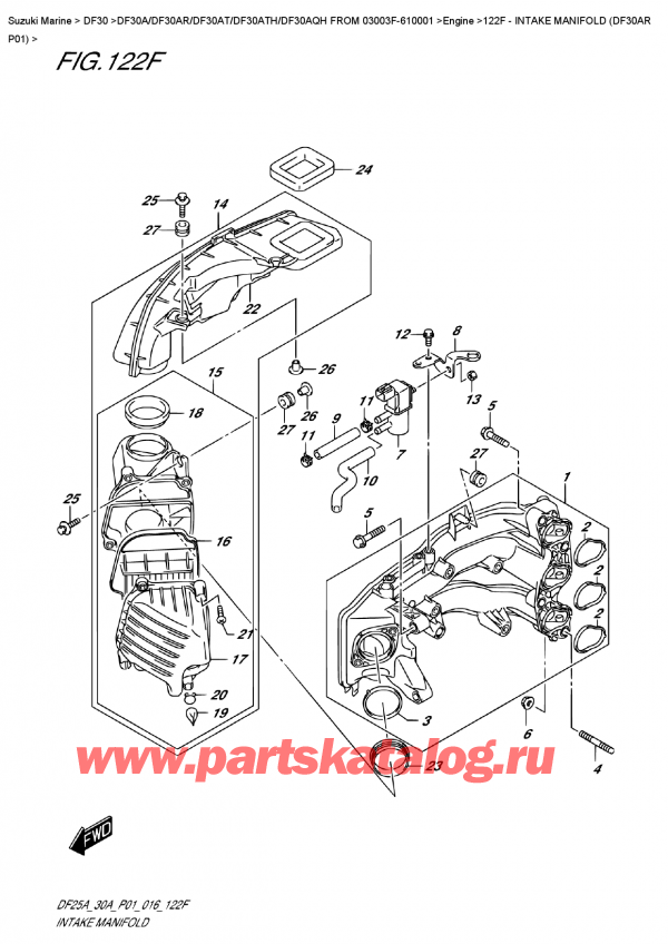 ,   , Suzuki DF30A ARS / ARL FROM 03003F-610001 P01 2016, Intake  Manifold  (Df30Ar  P01)