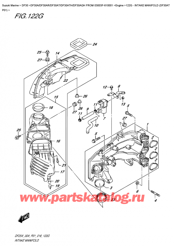 ,   , Suzuki Suzuki DF30A ATS / ATL FROM  03003F-610001  2016 ,   (Df30At P01) - Intake  Manifold  (Df30At  P01)