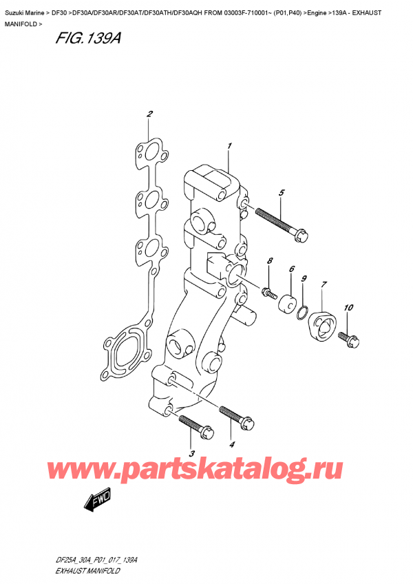  ,  ,  DF30A RS / RL FROM 03003F-710001~ (P01) , Exhaust  Manifold