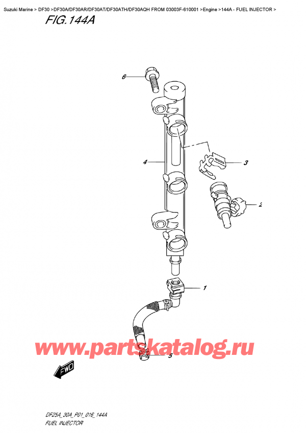 ,    , Suzuki Suzuki DF30A S / L FROM 03003F-610001 (P40) - 2016  2016 , Fuel  Injector /  