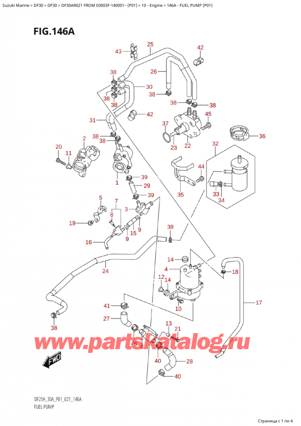   ,  , Suzuki Suzuki DF30A RS / RL FROM 03003F-140001~  (P01 021), Fuel Pump (P01) -   (P01)