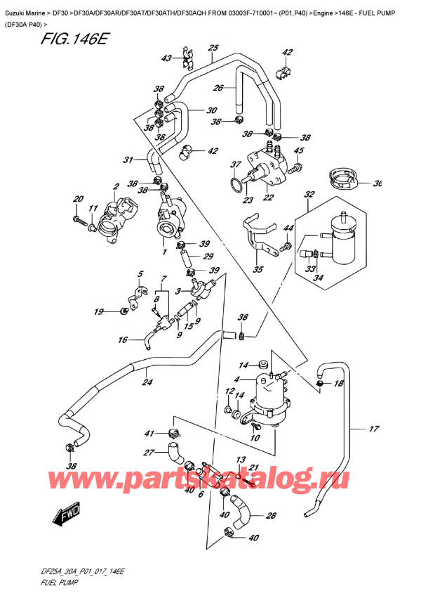  ,   , SUZUKI DF30A S FROM 03003F-710001~ (P01)   2017 , Fuel  Pump  (Df30A  P40)