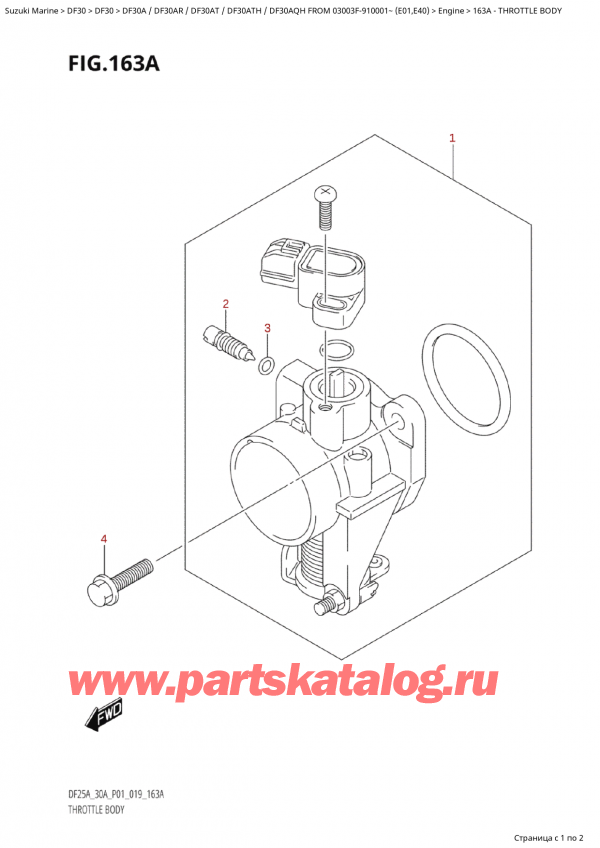  ,   , Suzuki Suzuki DF30A TS / TL FROM  03003F-910001~ (E01 019), Throttle Body